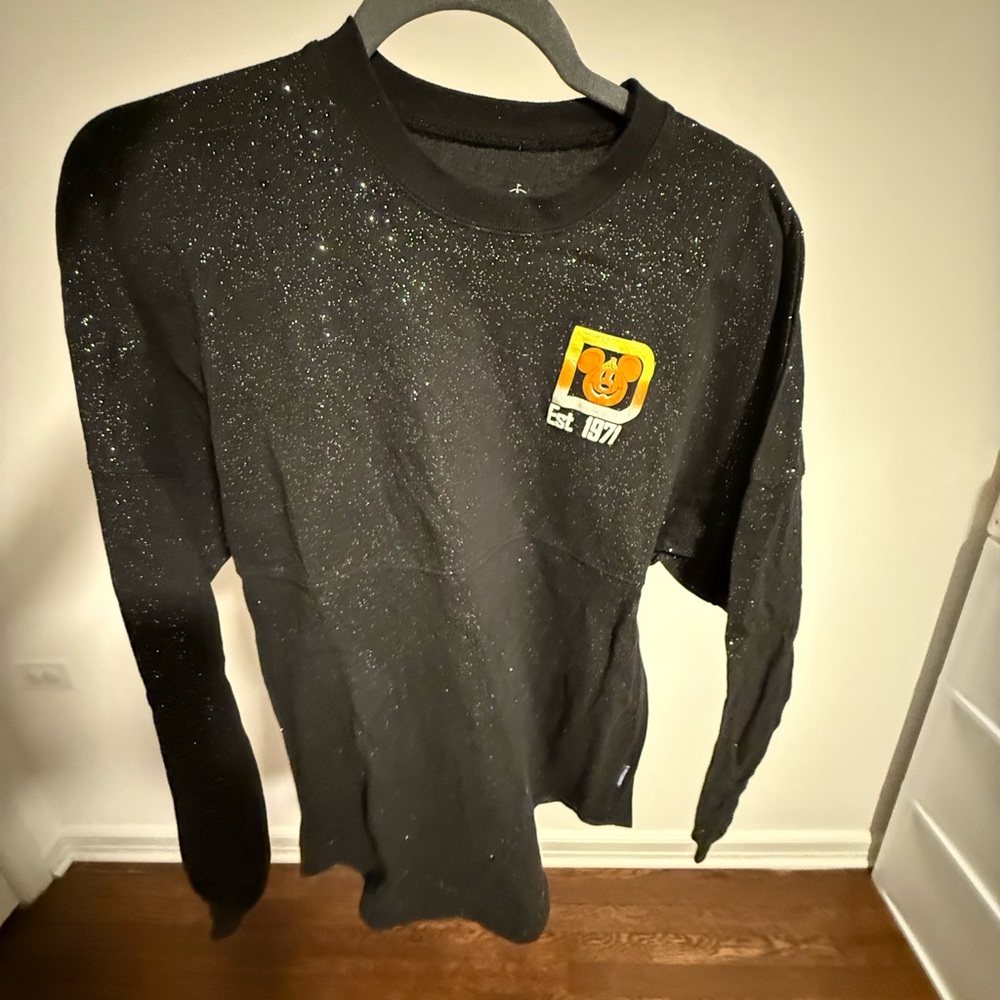 Walt Disney authentic Halloween Black Glitter Long Sleeve